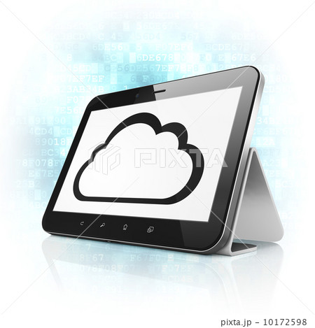 Cloud computing concept: Cloud on tablet pc computer 10172598