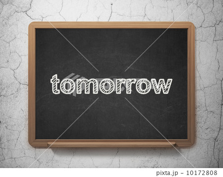 Timeline concept: Tomorrow on chalkboard background 10172808