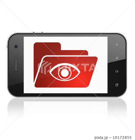 Finance concept: Folder With Eye on smartphone 10172855