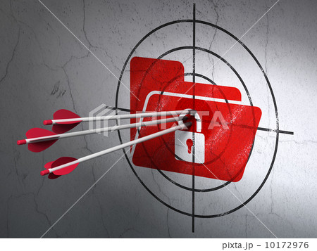 Finance concept: arrows in Folder With Lock target on wall 10172976