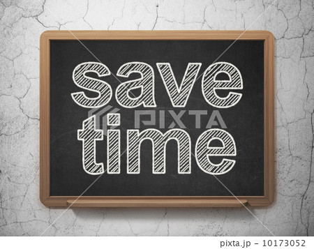 Timeline concept: Save Time on chalkboard background Timeline concept: Save Time on chalkboard background 10173052