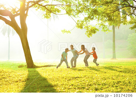 Asian family outdoor fun 10174206