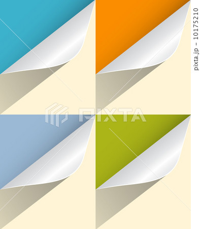 Colorful Paper Bent Corners Illustration Set 10175210