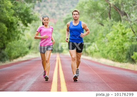 Fitness sport couple running jogging Fitness sport couple running jogging 10176299