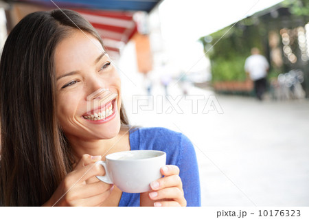 Woman in Venice, Italy at cafe drinking coffee 10176323