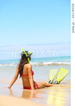 Woman relaxing on summer beach vacation holidays 10176459
