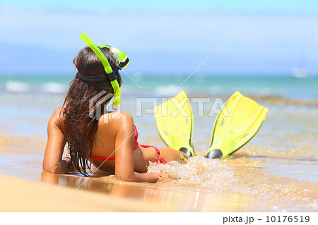 Relaxing woman on summer beach vacation holidays 10176519