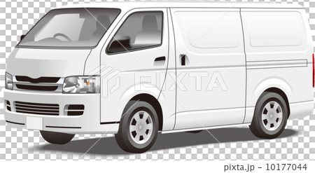商用車イラスト ワンボックス営業車 パネルバン イラスト カラーリングベース 保冷車 10177044