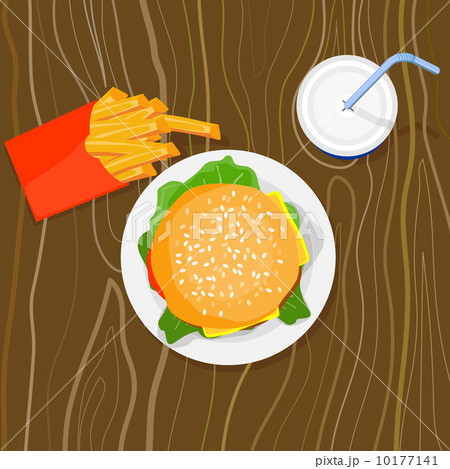 Burger Fries Drink Retro 10177141