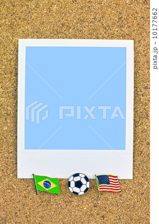 ポラロイド　サッカー　国旗のピン　ブラジル　アメリカ 10177662