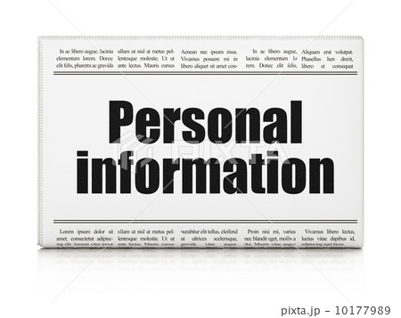 Security news concept: newspaper headline Personal Information 10177989