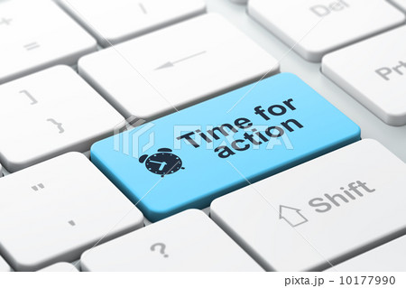 Alarm Clock and Time for Action on keyboard 10177990