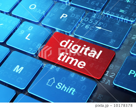 Digital Time on computer keyboard background 10178378