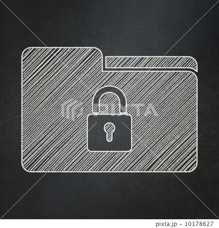 Business concept: Folder With Lock on chalkboard background 10178627