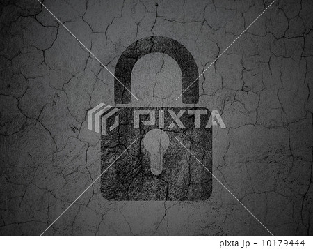 Data concept: Closed Padlock on grunge wall background 10179444