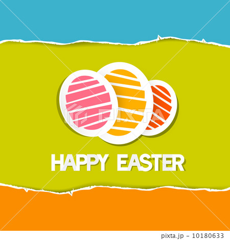 Paper Vector Easter Eggs on Torn Paper Background, Happy Easter celebration 10180633