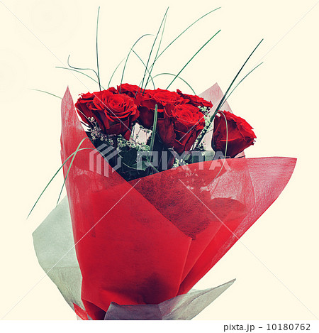 Flower bouquet from red roses with retro filter effect. 10180762