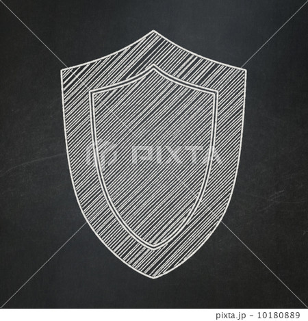 Privacy concept: Shield on chalkboard background Privacy concept: Shield on chalkboard background 10180889