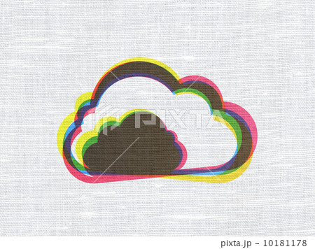 Cloud networking concept: Cloud on fabric texture background Cloud networking concept: Cloud on fabric texture background 10181178