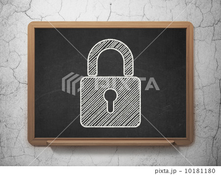 Information concept: Closed Padlock on chalkboard background Information concept: Closed Padlock on chalkboard background 10181180