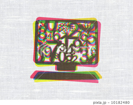Education concept: Computer Pc on fabric texture background 10182480