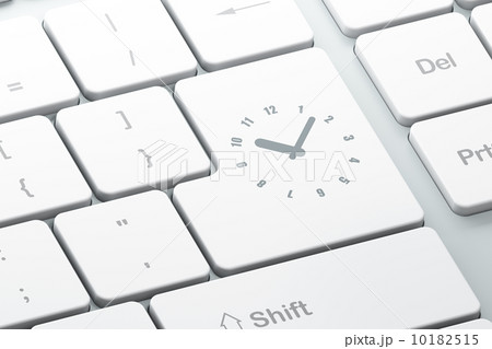 Time concept: Clock on computer keyboard background 10182515