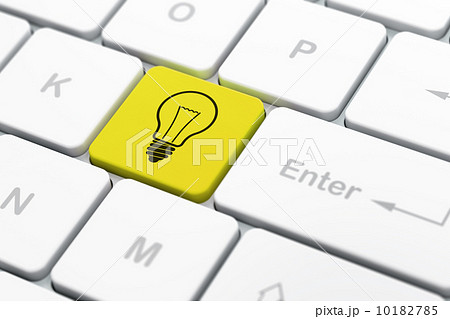 Finance concept: Light Bulb on computer keyboard background Finance concept: Light Bulb on computer keyboard background 10182785