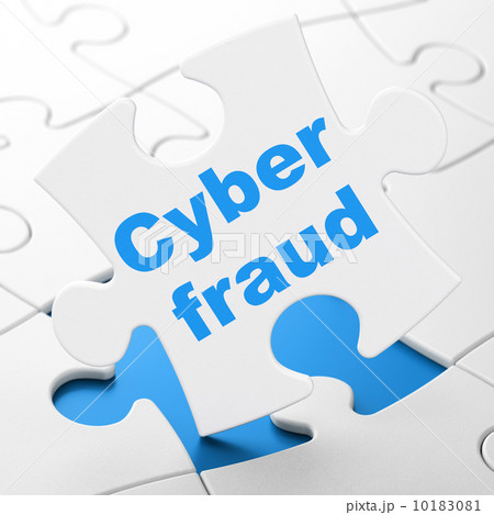 Protection concept: Cyber Fraud on puzzle background Protection concept: Cyber Fraud on puzzle background 10183081