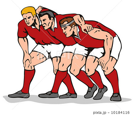 Rugby Scrum Retroのイラスト素材