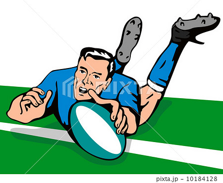 Rugby Player Swan Dive Retro 10184128