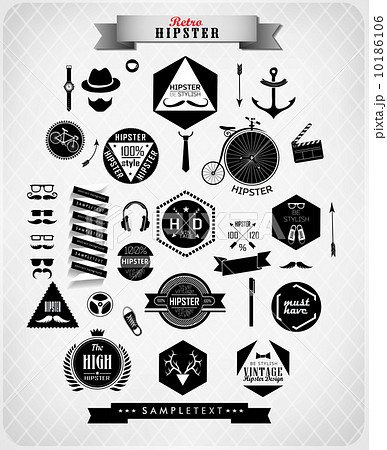 Hipster style elements and icons Hipster style elements and icons 10186106