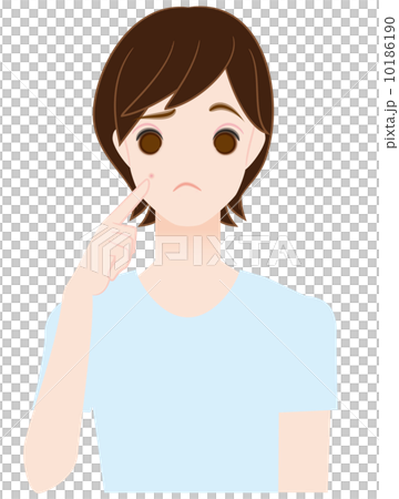 頬ニキビに悩やむ男の子 頬ニキビに悩やむ男の子 10186190