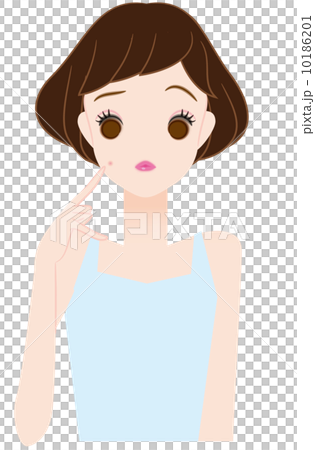 Girls suffering from cheek acne Girls suffering from cheek acne 10186201