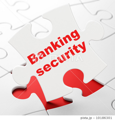 Banking Security on puzzle background Banking Security on puzzle background 10186301