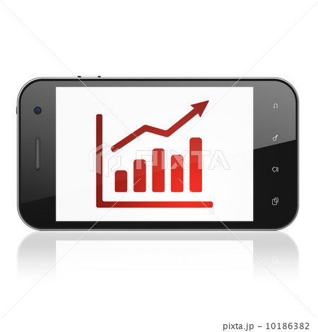  Advertising concept: Growth Graph on smartphoneのイラスト素材 [10186382] - PIXTA 