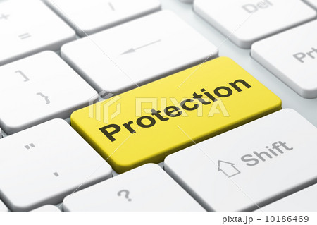 Protection on computer keyboard background 10186469