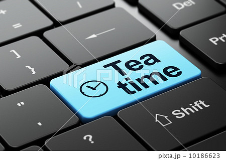 Timeline concept: Clock and Tea Time on...のイラスト素材 [10186623] - PIXTA