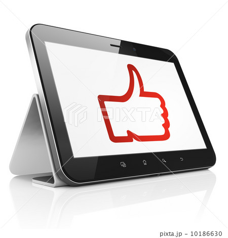 Social media concept: Like on tablet pc computer Social media concept: Like on tablet pc computer 10186630