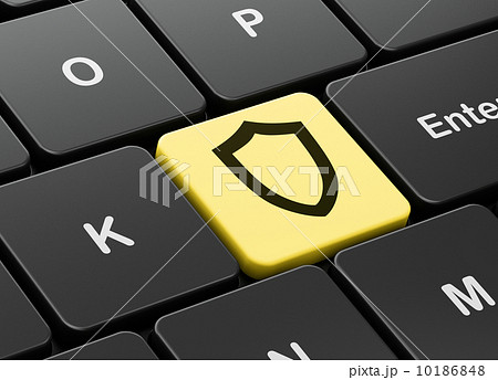 Protection concept: Contoured Shield on computer keyboard Protection concept: Contoured Shield on computer keyboard 10186848