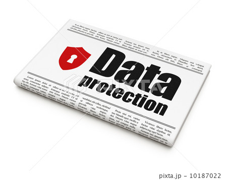 Security news concept: newspaper with Data Protection Shield 10187022