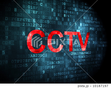 Safety concept: CCTV on digital background 10187197