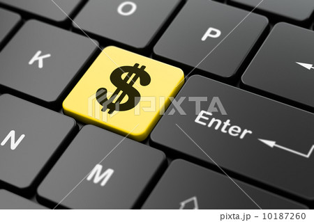 Currency concept: Dollar on computer keyboard background Currency concept: Dollar on computer keyboard background 10187260