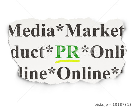 Marketing concept: PR on Paper background 10187313