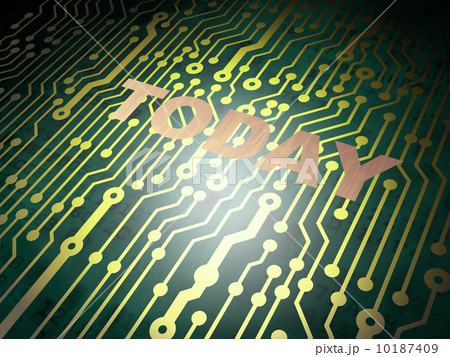 Time concept: circuit board with Today 10187409