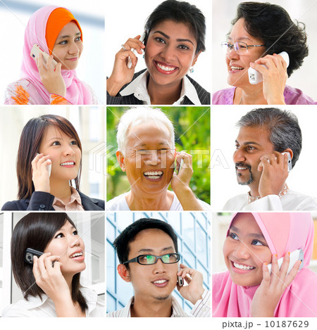 People talking on the phone. People talking on the phone. 10187629