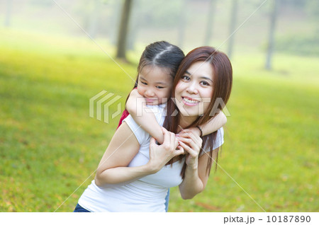 Happy Asian mother and daughter 10187890