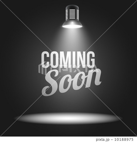 Coming soon message illuminated with light projector 10188975