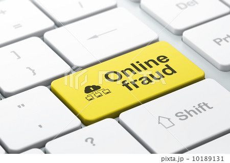 Security concept: Cloud Network and Online Fraud on keyboard 10189131