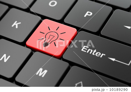 Finance concept: Light Bulb on computer keyboard background Finance concept: Light Bulb on computer keyboard background 10189290