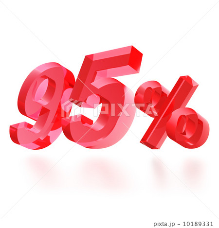 Sales concept: 95% off sign on white 10189331